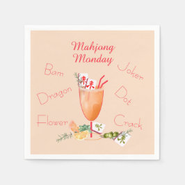 Guardanapo De Papel Mahjong Tiles and Cocktail Paper Napkin