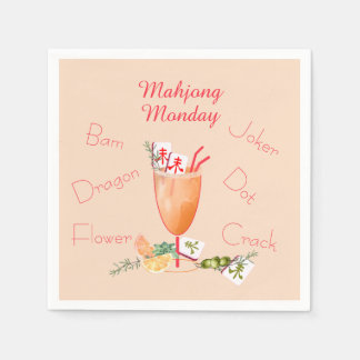 Guardanapo De Papel Mahjong Tiles and Cocktail Paper Napkin