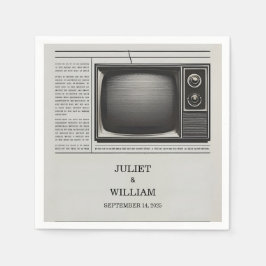 Guardanapo De Papel Mail Vintage Paga Antigo Jornal Retro Casamento