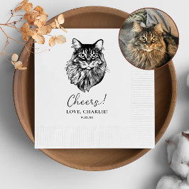 Guardanapo De Papel Maine Coon Cat Cheers Personalizados