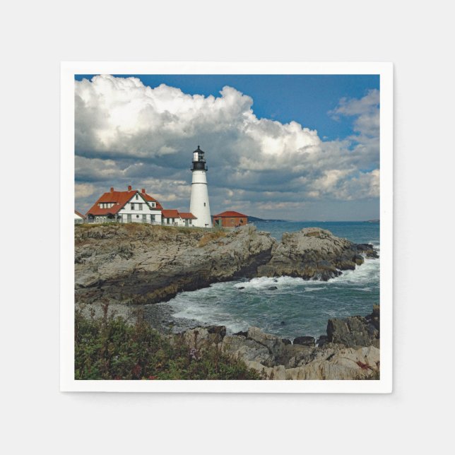 Guardanapo De Papel Maine Portland Head Lighthouse Foto (Frente)