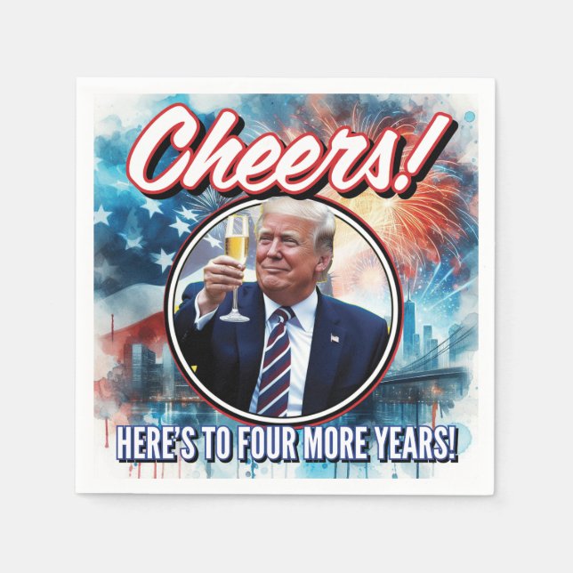 Guardanapo De Papel Mais 4 anos Festa de Inauguração Napkin (Frente)