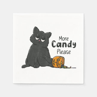 Guardanapo De Papel Mais Doces Por Favor Halloween Gato Preto