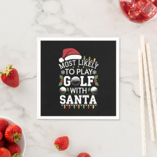 Guardanapo De Papel Mais Propenso a Jogar Golfe com o Papai Noel Famíl