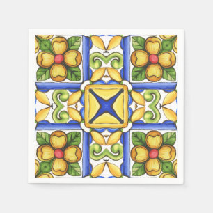 Guardanapo De Papel Majolica,azulejo Mediterrâneo,