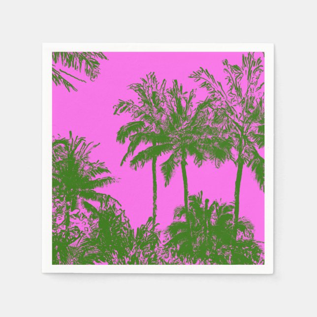 Guardanapo De Papel Makena Beach Hawaiian Sketchy Palms (Frente)