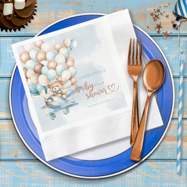 Guardanapo De Papel Mal Podemos Esperar Festa do Ursinho de Pelúcia (We can bearly wait baby shower paper napkins, baby shower decor,)