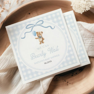 Guardanapo De Papel Mal Podemos Esperar Urso de Pelúcia Azul Baby Show