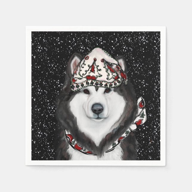 Guardanapo De Papel Malamute do Alasca (Frente)