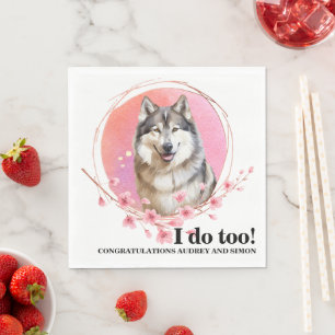 Guardanapo De Papel Malamute Dog Wedding Napkins com Foto