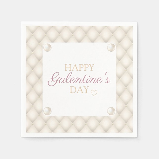 Guardanapo De Papel Maldito coquetel do dia de Ivory e Galentin Dourad (Frente)