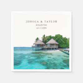 Guardanapo De Papel Maldivas Casamento Foto Personalizada Coquetel Nap