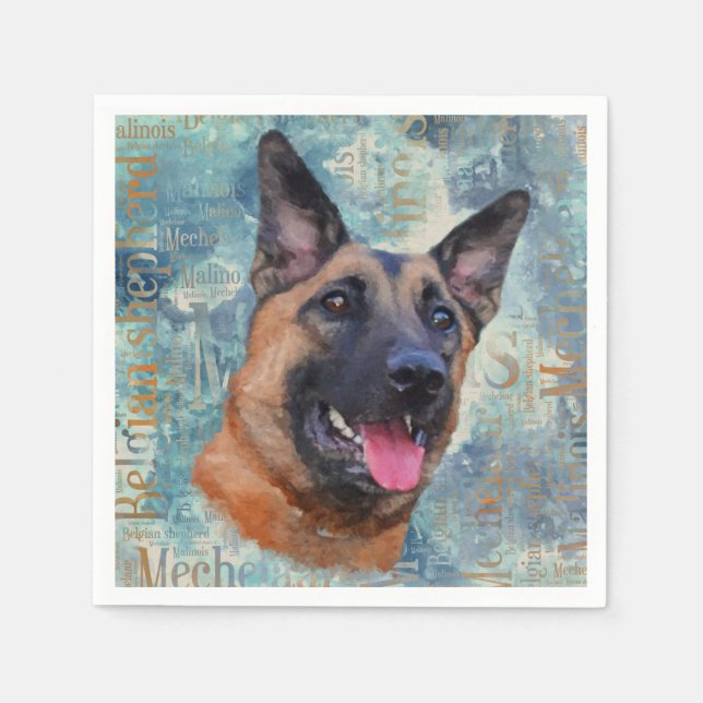 Guardanapo De Papel Malinois - pastor belga - Mecelaar (Frente)