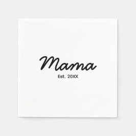 Guardanapo De Papel Mama Established Year | Mom Personalized Date