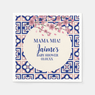 Guardanapo De Papel Mama Mia Chá de Bebê Flores de Cerejeira