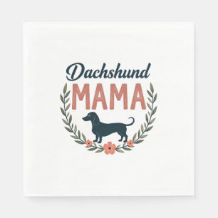 Guardanapo De Papel Mamãe Dachshund Vintage Floral Amante de Cachorro 