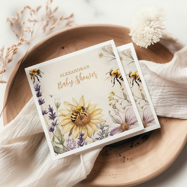 Guardanapo De Papel Mamãe de vindima para Chá de fraldas Floral Amarel (Criador carregado)