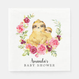 Guardanapo De Papel Mamãe e Baby Sloth Girls Papel de Chá Napkins