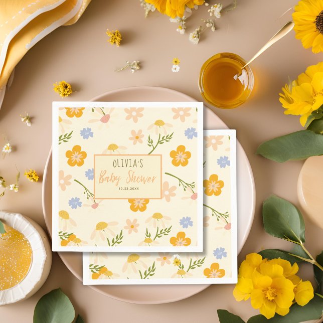 Guardanapo De Papel Mamãe neutra do gênero das aquarelas ao chá de fra (Criador carregado)