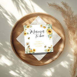 Guardanapo De Papel Mamãe para a Abelha Flores Amarelas Chá de fraldas