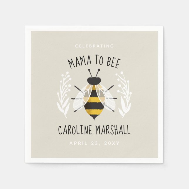 Guardanapo De Papel Mamãe para Bee Chá de fraldas Decor Coquetel Napki (Frente)