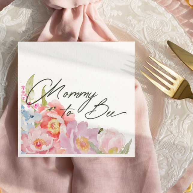 Guardanapo De Papel Mamãe para Bee Floral Watercolor (Criador carregado)