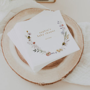 Guardanapo De Papel Mamãe para Bee Wildflower Chá de fraldas