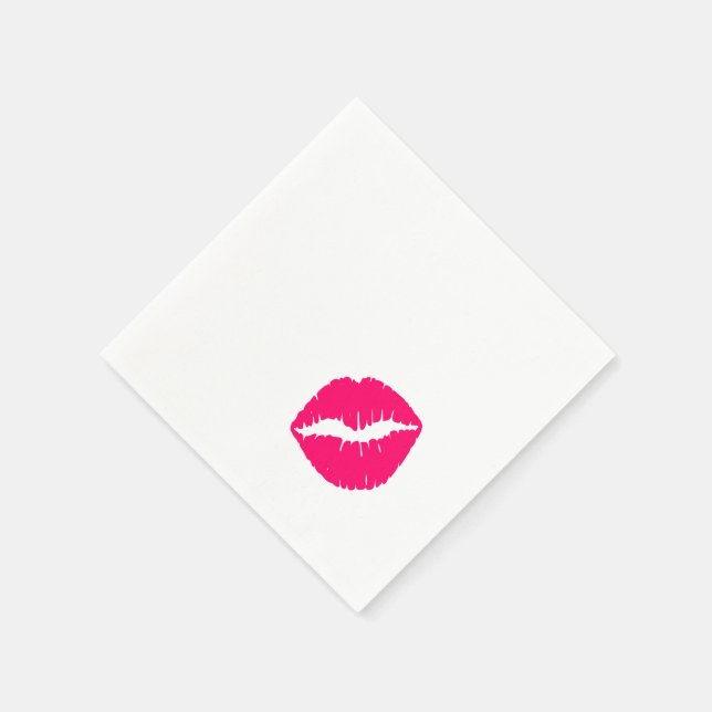 Guardanapo De Papel Mancha de Batom Rosa Quente (Canto)