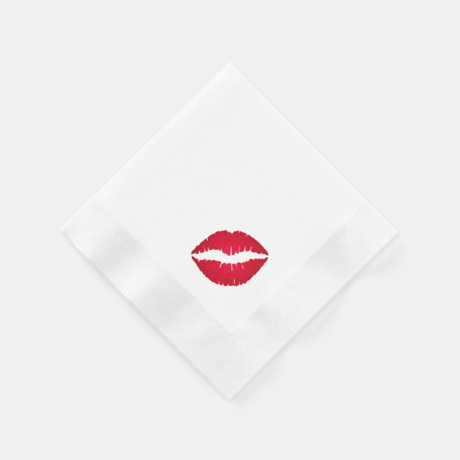 Guardanapo De Papel Manchas de Beijo de Batom Vermelho Rico (Canto)