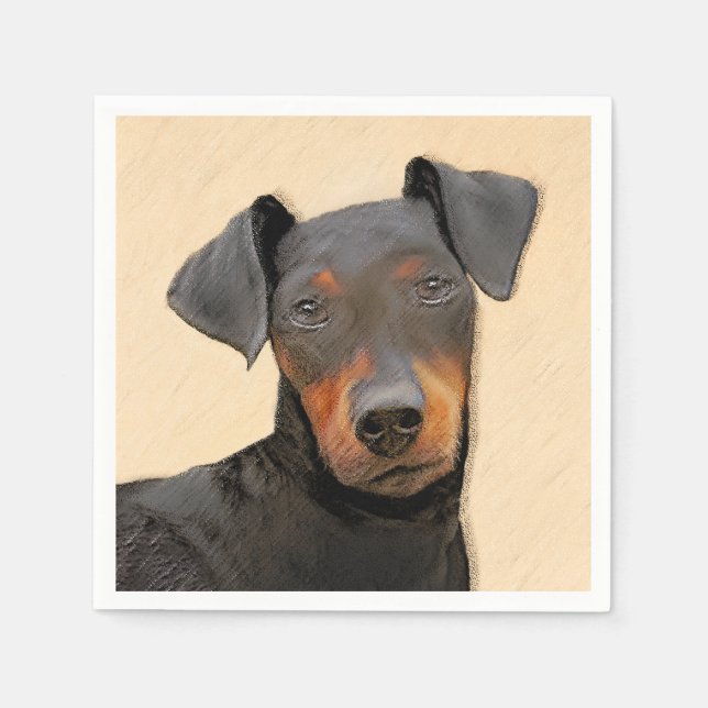 Guardanapo De Papel Manchester Terrier Pintura Original (Frente)