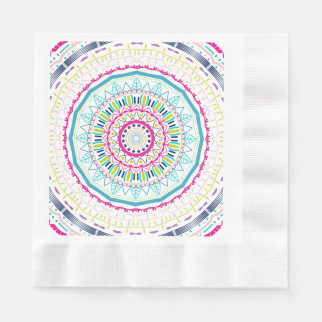 Guardanapo De Papel mandala colorida (Frente)