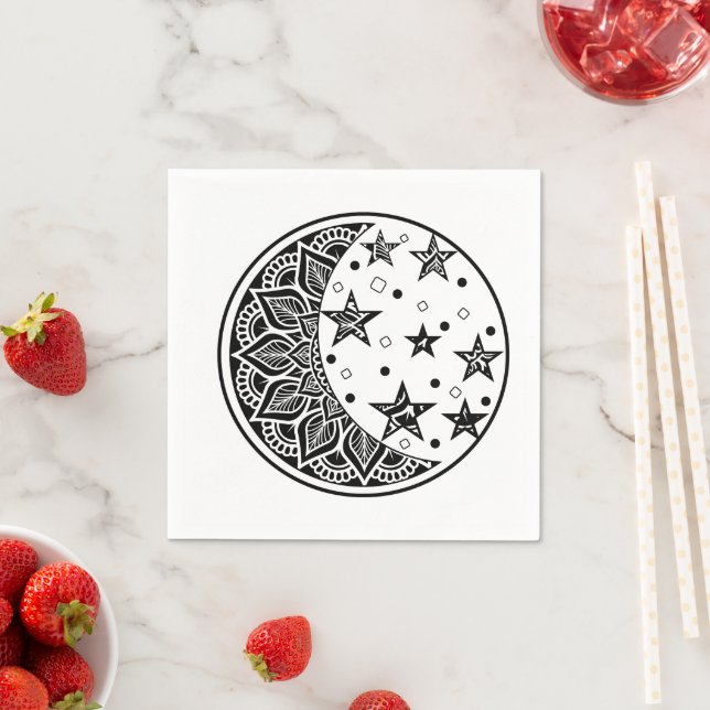 Guardanapo De Papel Mandala de Lua e Estrelas (Insitu)