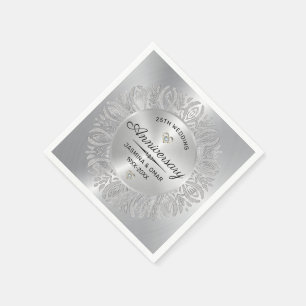 Guardanapo De Papel Mandala de relíquia de prata de aniversário de c