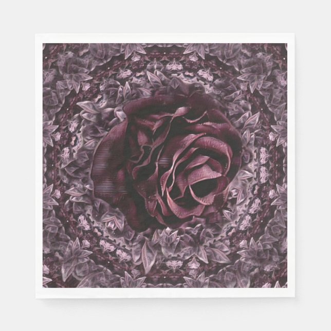 Guardanapo De Papel Mandala de Rosa  (Frente)