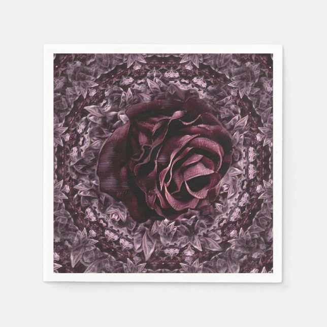 Guardanapo De Papel Mandala de Rosa  (Frente)