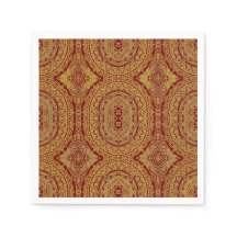 Mandalá Dourado no Vermelho 