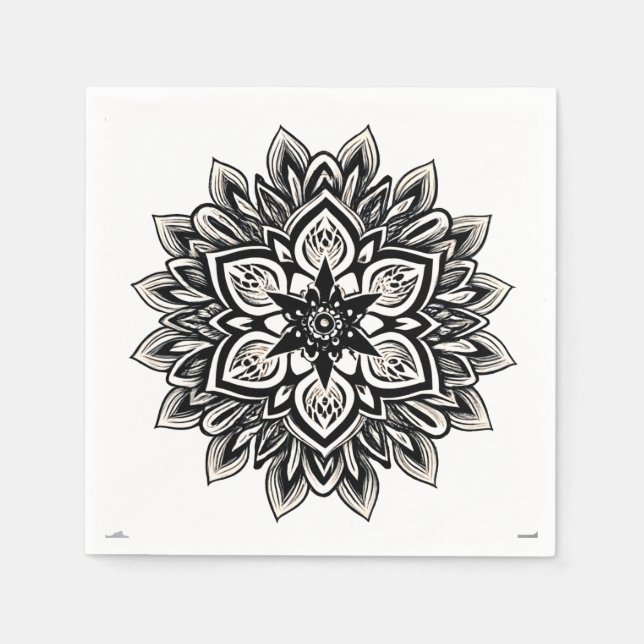 Guardanapo De Papel mandala floral (Frente)