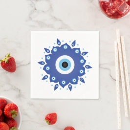 Guardanapo De Papel Mandala Grego Mau Azul Branco