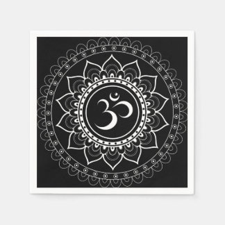 Guardanapo De Papel Mandala Om Preto