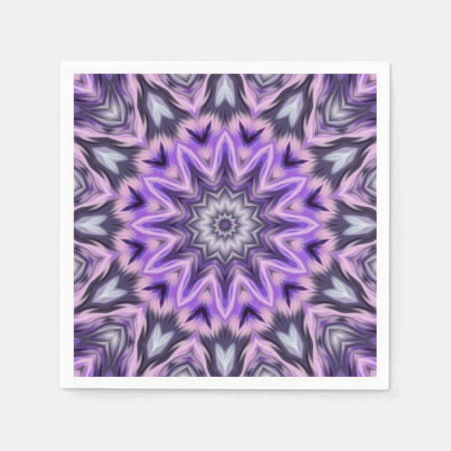 Guardanapo De Papel Mandala púrpura Lilac (Frente)