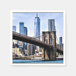 Guardanapo De Papel Manhattan, fotografia de paisagem urbana com arran