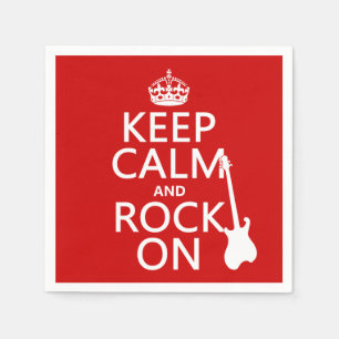 Guardanapo De Papel Mantenha a calma e balance-a em (guitarra) (alguma