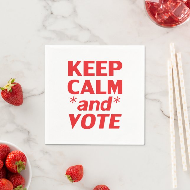 Guardanapo De Papel Mantenha a calma e vote partido moderno da tipogra (Insitu)