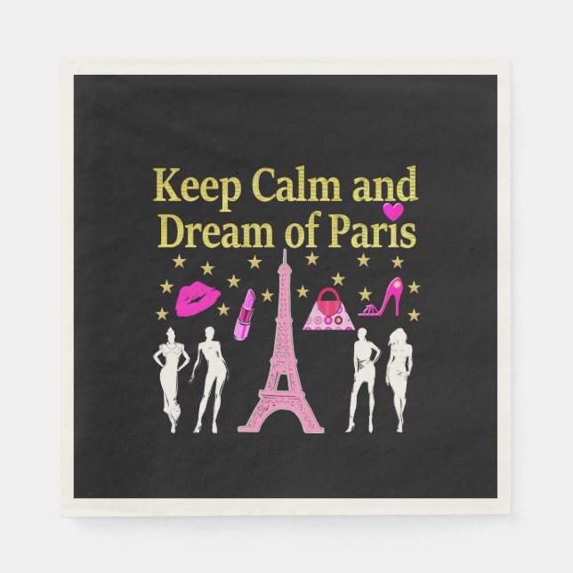 GUARDANAPO DE PAPEL MANTENHA CALMA E SONHO DE PARIS (Frente)
