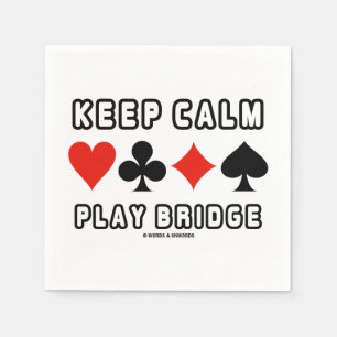 Guardanapo De Papel Mantenha Calma Jogar Ponte Aconselhar Quatro Placa