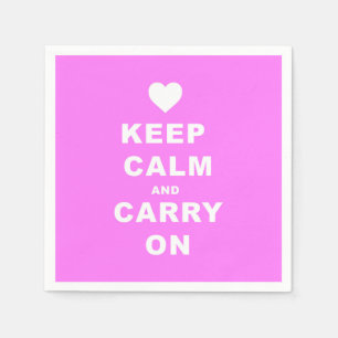 Guardanapo De Papel MANTENHA CALMA UM CARREGAR A Rosa