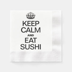 GUARDANAPO DE PAPEL MANTENHA CALMO E COMA O SUSHI