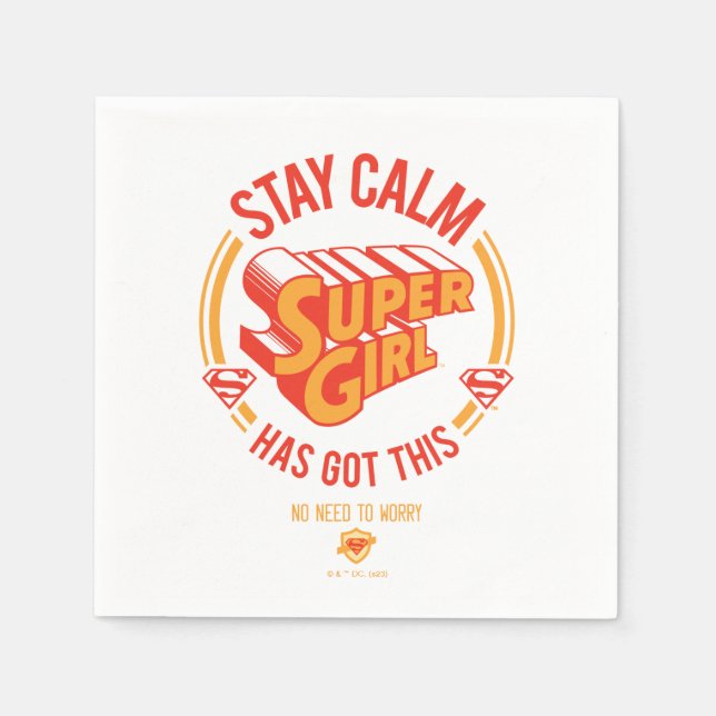 Guardanapo De Papel Mantenha-Se Calma, A Supergirl Tem Isto (Frente)