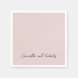 Guardanapo De Papel Manuscrito de Caligrafia Rosa Maciça Minimalista
