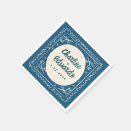 Guardanapo De Papel Manuscrito De Pastel Azul E Vazio Trazendo Napkins